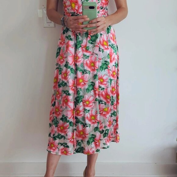 ALICE + OLIVIA Samantha draped floral-print satin midi dress - Picture 5 of 8